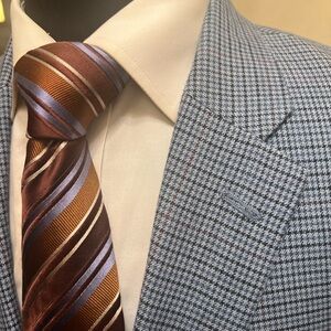 Tommy Hilfiger Houndstooth Sport Coat Blazer Jacket Blue Men 42R